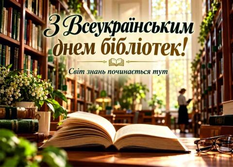 Вітання з Всеукраїнським днем бібліотек
